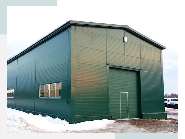 Двускатные ангары в таре